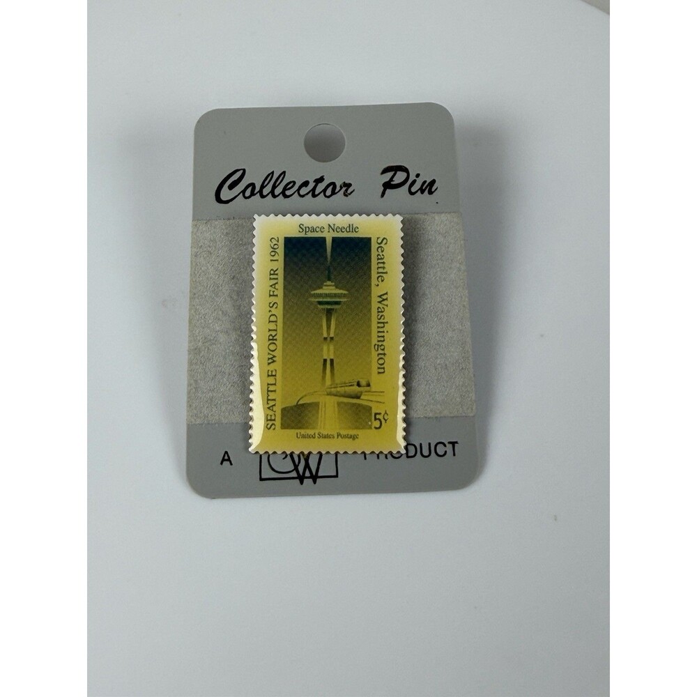 Vintage 1962 Seattle Worlds Fair Space Needle Stamp Collector Pin Century 21